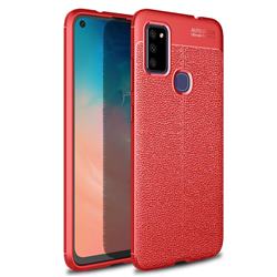 Luxury Auto Focus Litchi Texture Silicone TPU Back Cover for Samsung Galaxy M51 - Red