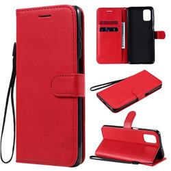 Retro Greek Classic Smooth PU Leather Wallet Phone Case for Samsung Galaxy M51 - Red