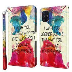 Look at Phone 3D Painted Leather Wallet Case for Samsung Galaxy M51