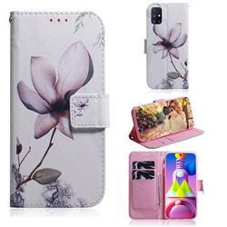 Magnolia Flower PU Leather Wallet Case for Samsung Galaxy M51