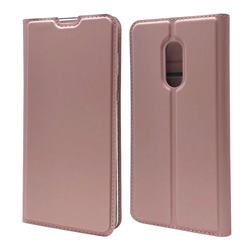Ultra Slim Card Magnetic Automatic Suction Leather Wallet Case for Sharp AQUOS Zero2 SH-01M - Rose Gold