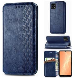 Ultra Slim Fashion Business Card Magnetic Automatic Suction Leather Flip Cover for Sharp AQUOS sense4 SH-41A - Dark Blue