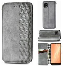 Ultra Slim Fashion Business Card Magnetic Automatic Suction Leather Flip Cover for Sharp AQUOS sense4 SH-41A - Grey