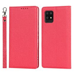 Ultra Slim Magnetic Automatic Suction Silk Lanyard Leather Flip Cover for Sharp AQUOS Air / Zero6 SHG04 - Red