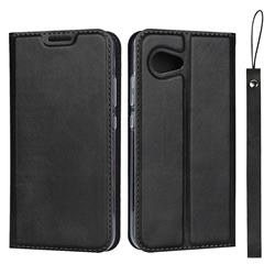 Calf Pattern Magnetic Automatic Suction Leather Wallet Case for Sharp Aquos R2 Compact - Black