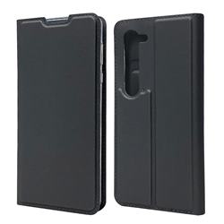 Ultra Slim Card Magnetic Automatic Suction Leather Wallet Case for Sharp AQUOS R5G - Star Grey