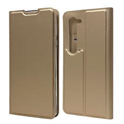 Ultra Slim Card Magnetic Automatic Suction Leather Wallet Case for Sharp AQUOS R5G - Champagne