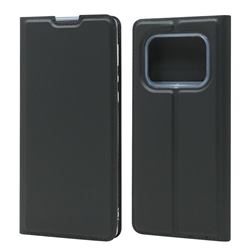 Ultra Slim Card Magnetic Automatic Suction Leather Wallet Case for Sharp AQUOS R6 SH-51B - Star Grey