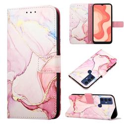 Rose Gold Marble Leather Wallet Protective Case for Sharp AQUOS V6