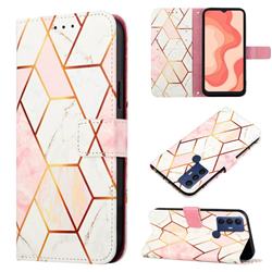 Pink White Marble Leather Wallet Protective Case for Sharp AQUOS V6
