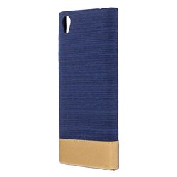 Canvas Cloth Coated Plastic Back Cover for Sony Xperia L1 / Sony E6 - Dark Blue