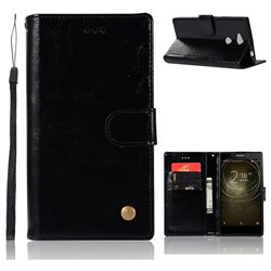 Luxury Retro Leather Wallet Case for Sony Xperia L2 - Black