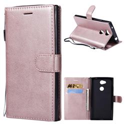 Retro Greek Classic Smooth PU Leather Wallet Phone Case for Sony Xperia L2 - Rose Gold