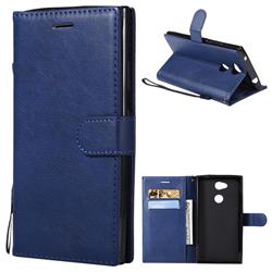 Retro Greek Classic Smooth PU Leather Wallet Phone Case for Sony Xperia L2 - Blue