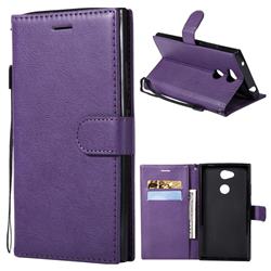 Retro Greek Classic Smooth PU Leather Wallet Phone Case for Sony Xperia L2 - Purple