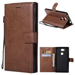 Retro Greek Classic Smooth PU Leather Wallet Phone Case for Sony Xperia L2 - Brown