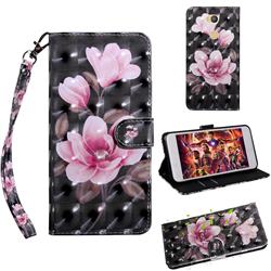 Black Powder Flower 3D Painted Leather Wallet Case for Sony Xperia L2