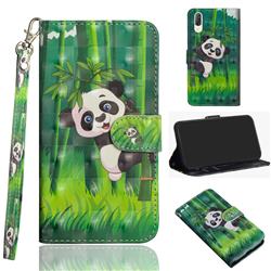Climbing Bamboo Panda 3D Painted Leather Wallet Case for Sony Xperia L3