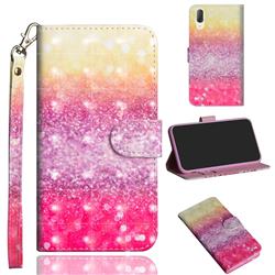Gradient Rainbow 3D Painted Leather Wallet Case for Sony Xperia L3