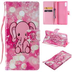 Pink Elephant PU Leather Wallet Case for Sony Xperia L3