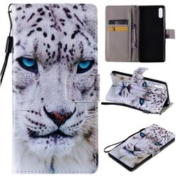 White Leopard PU Leather Wallet Case for Sony Xperia L3