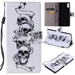 Skull Head PU Leather Wallet Case for Sony Xperia L3