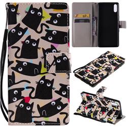 Cute Kitten Cat PU Leather Wallet Case for Sony Xperia L3