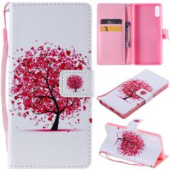 Colored Red Tree PU Leather Wallet Case for Sony Xperia L3