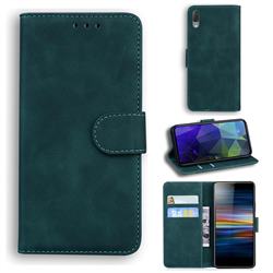 Retro Classic Skin Feel Leather Wallet Phone Case for Sony Xperia L3 - Green