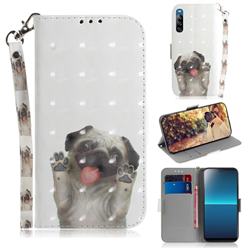 Pug Dog 3D Painted Leather Wallet Phone Case for Sony Xperia L4