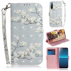 Magnolia Flower 3D Painted Leather Wallet Phone Case for Sony Xperia L4