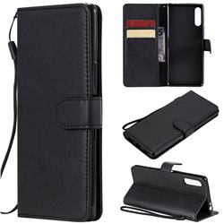 Retro Greek Classic Smooth PU Leather Wallet Phone Case for Sony Xperia L4 - Black