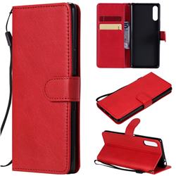 Retro Greek Classic Smooth PU Leather Wallet Phone Case for Sony Xperia L4 - Red