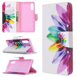 Seven-color Flowers Leather Wallet Case for Sony Xperia L4