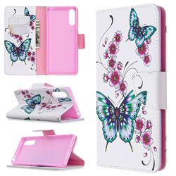 Peach Butterflies Leather Wallet Case for Sony Xperia L4