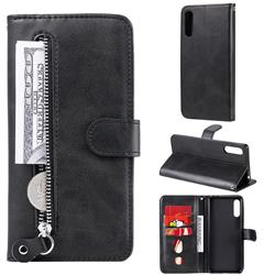 Retro Luxury Zipper Leather Phone Wallet Case for Sony Xperia L4 - Black