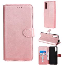 Retro Calf Matte Leather Wallet Phone Case for Sony Xperia 10 II - Pink