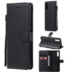 Retro Greek Classic Smooth PU Leather Wallet Phone Case for Sony Xperia 10 III - Black