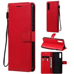 Retro Greek Classic Smooth PU Leather Wallet Phone Case for Sony Xperia 10 III - Red