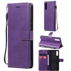 Retro Greek Classic Smooth PU Leather Wallet Phone Case for Sony Xperia 10 III - Purple