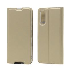 Ultra Slim Card Magnetic Automatic Suction Leather Wallet Case for Sony Xperia 10 III - Champagne