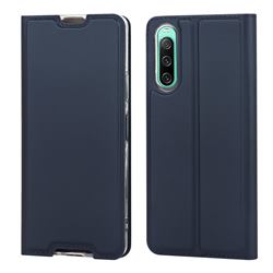 Ultra Slim Card Magnetic Automatic Suction Leather Wallet Case for Sony Xperia 10 IV - Royal Blue