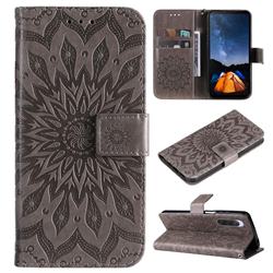 Embossing Sunflower Leather Wallet Case for Sony Xperia 10 V - Gray