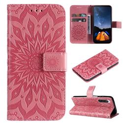 Embossing Sunflower Leather Wallet Case for Sony Xperia 10 V - Pink