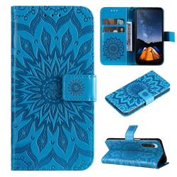 Embossing Sunflower Leather Wallet Case for Sony Xperia 10 V - Blue