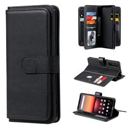 Premium PU Leather Full Body Shockproof Wallet Flip Case Cover with Card Slot Holder and Magnetic Closure for Sony Xperia 1 II Phone Case HualuBro Sony Xperia 1 II Case Black