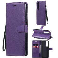 Retro Greek Classic Smooth PU Leather Wallet Phone Case for Sony Xperia 1 III - Purple