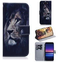 Lion Face PU Leather Wallet Case for Sony Xperia 20