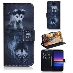 Wolf and Dog PU Leather Wallet Case for Sony Xperia 20