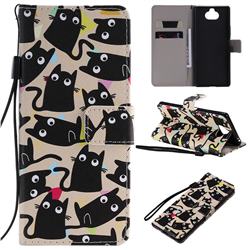 Cute Kitten Cat PU Leather Wallet Case for Sony Xperia 20